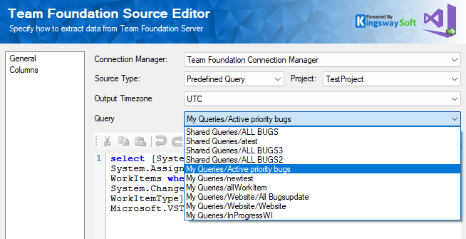 Predefined query type listing all queries